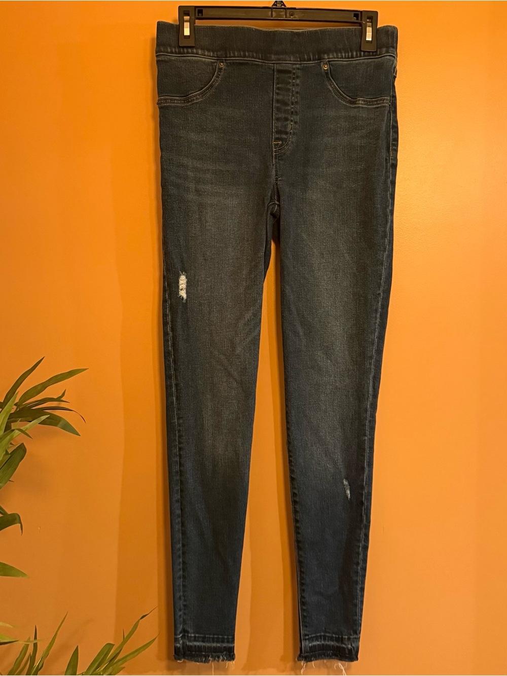 SPANX by Sara Blakely M Tall Distressed Skinny Jeans High Rise Shaping Denim